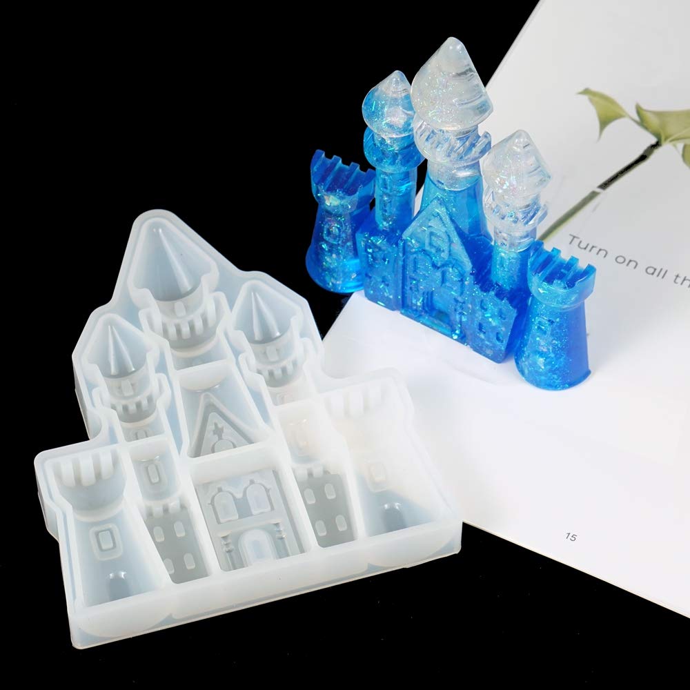 Castle Epoxy Resin Casting Molds Polymer Clay Silicone Molds for DIY Craft Project Chocolate Candy Soap Mold