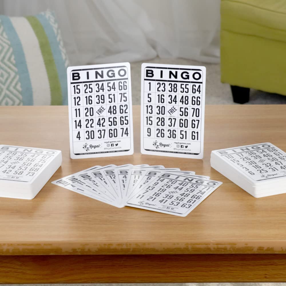 Regal Bingo Classic Bingo Cards Deck Reusable - Bingo Games for Family - 200 Playing Cards - White