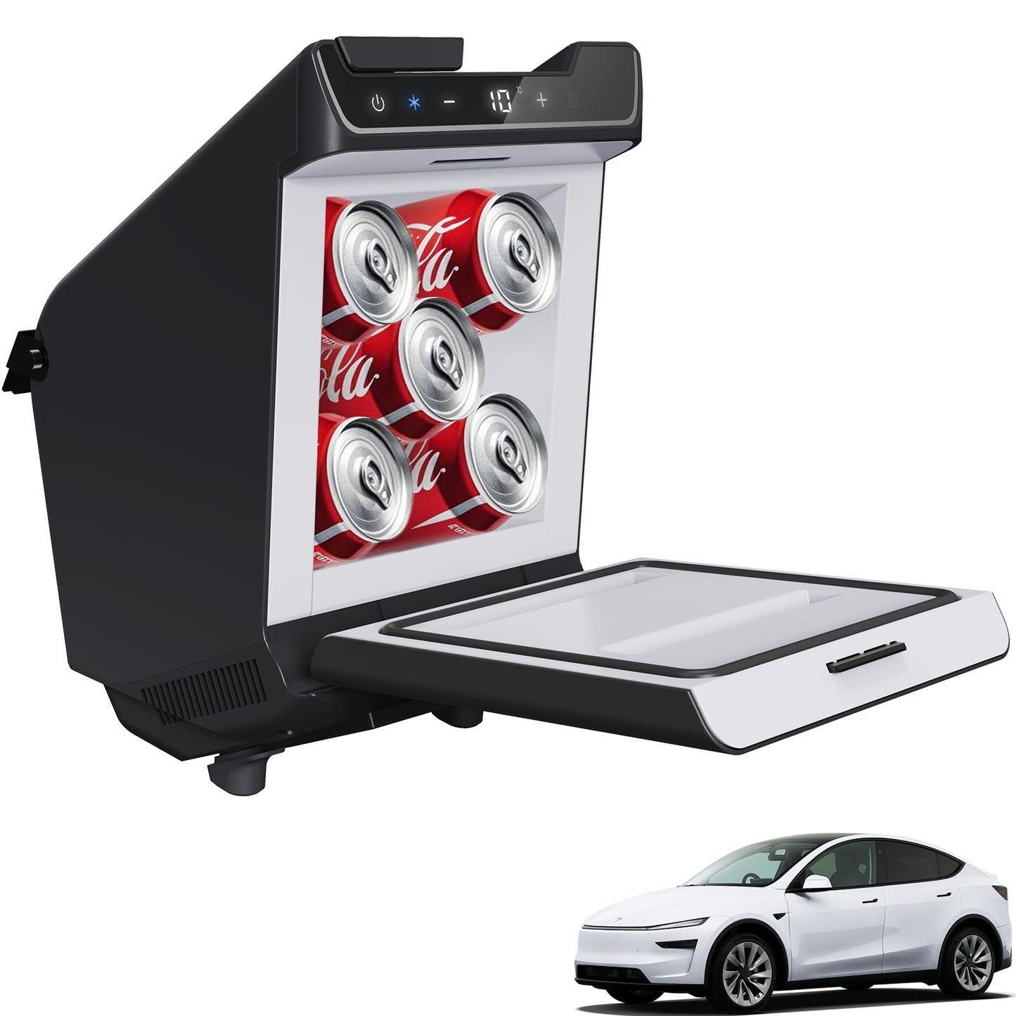 WinTang Car Refrigerator for Tesla Model Y Juniper, Rear Center Console Fridge for Tesla Model Y 2026~2025, Cooler & Warmer, Portable Freezer for Camping Traveling Commuting & Sports