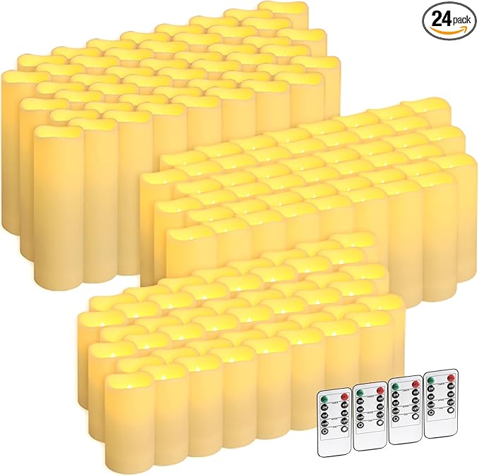 CLTNIKET 144-Pack LED Flameless Candles with Remote Control - Festival Essentials, Turn On The Light of Warm Colors, Home ...