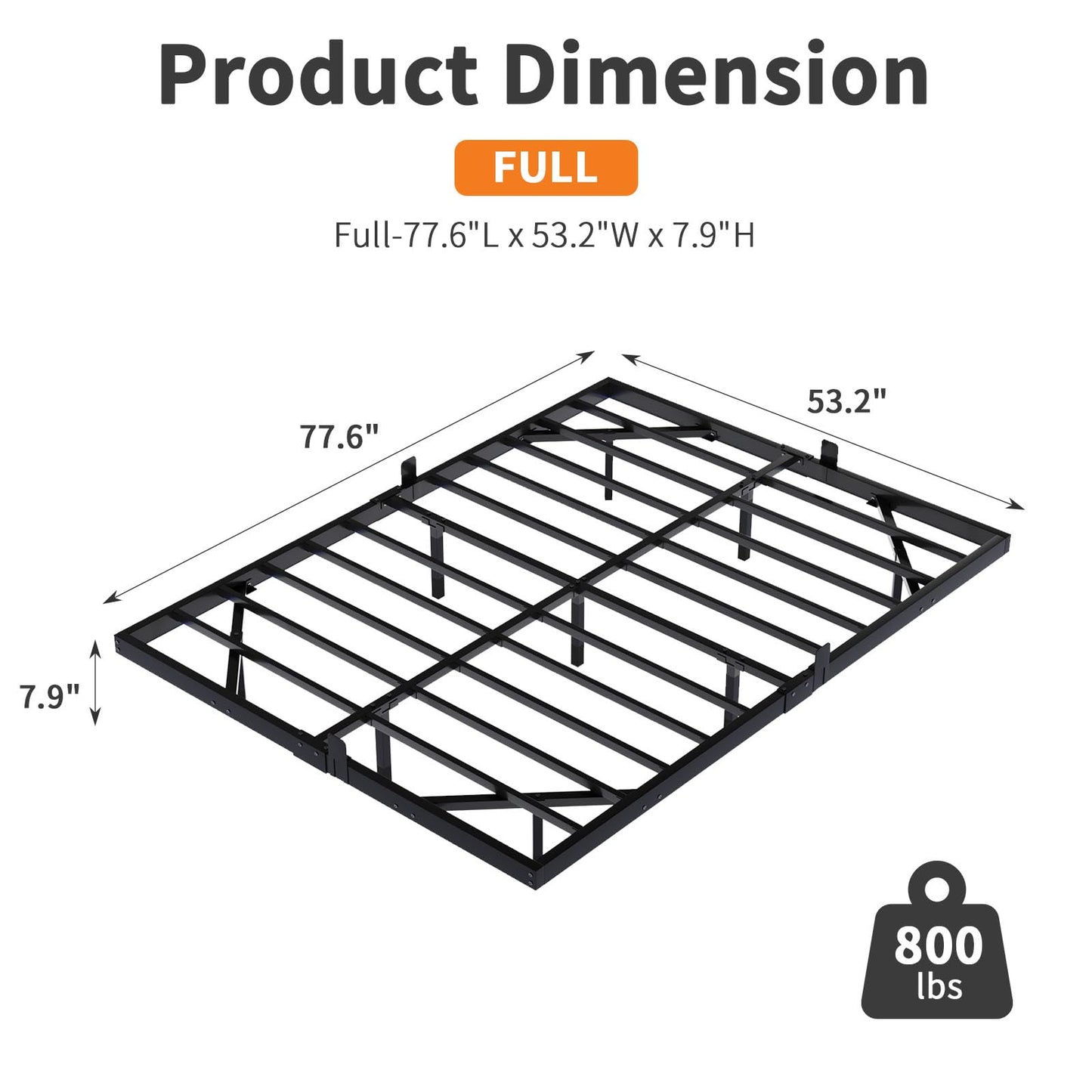 HOMBCK Floating Bed Frame Full Size with Smart LED Lights, Metal Platform Bed, No Box Spring Needed, Noise-Free, Easy Assembly