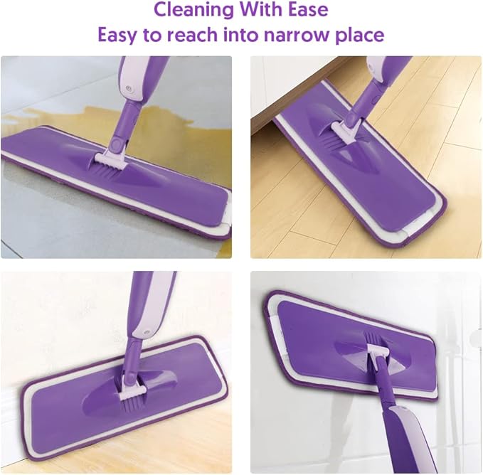 Spray Mops for Hardwood Floor Cleaning: MEXERRIS Dust Wet Mops with 2 Refillable Bottles 3 Washable Mopping Pads - Wood Floor Mop with Sprayer Home Commercial Use for Wood Laminate Ceramic Tiles