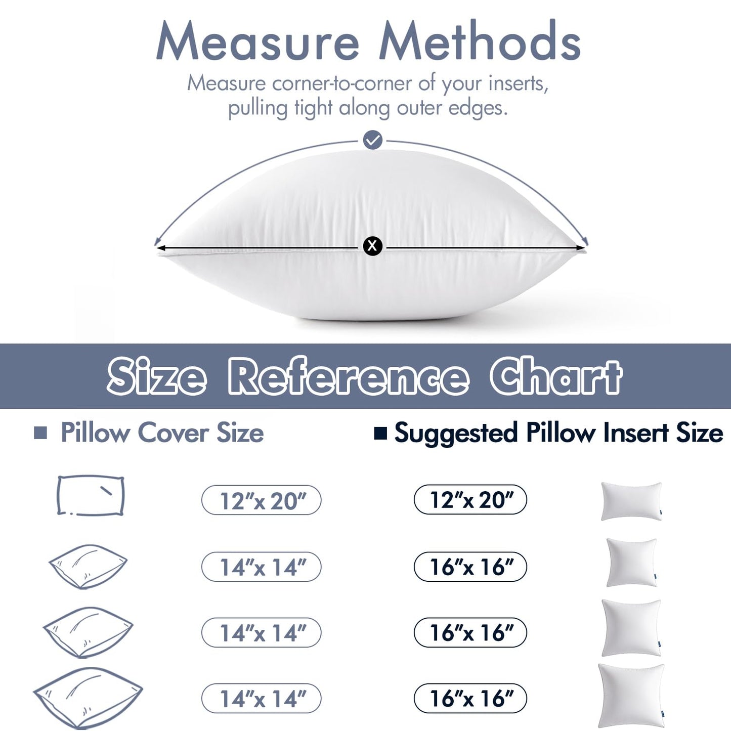 MIULEE 20 x 20 Pillow Inserts (Set of 2) -Throw Pillows for Couch Sofa with 100% Cotton Covers