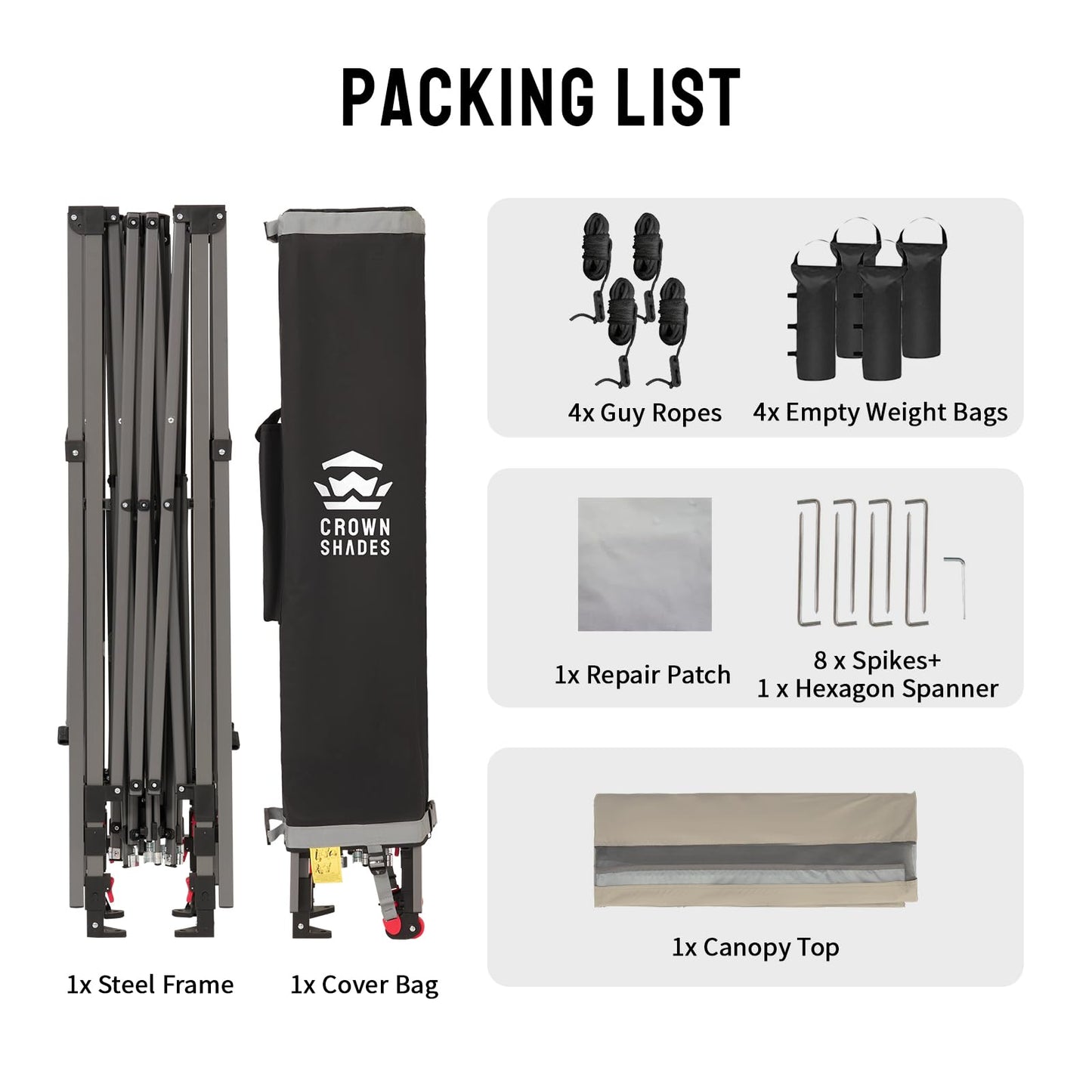 CROWN SHADES 10x10 Pop up Canopy Tent, Instant Commercial Canopy with Extend Awning, Patended Centerlock, 150D Silver Coated Fabric, 4 Ropes, 8 Stakes, 4 Weight Bags, STO 'N Go Bag, Khaki