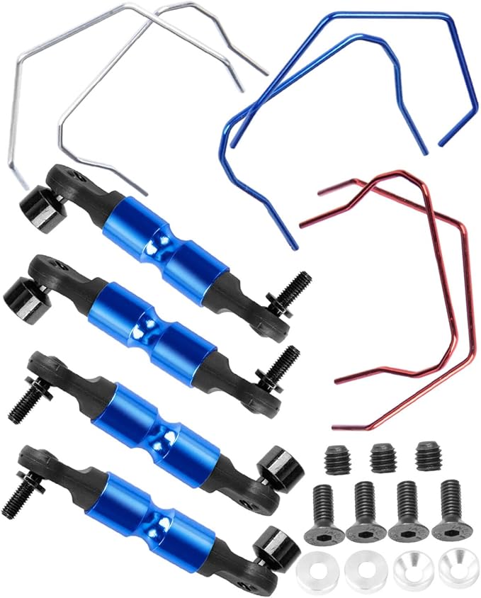 hopsupRC RC Aluminum Front & Rear Wide Sway Bar Kit Upgrades Part for 1/10 Slash Stampede Rustler Rally 4X4 RC Car,Alloy S...