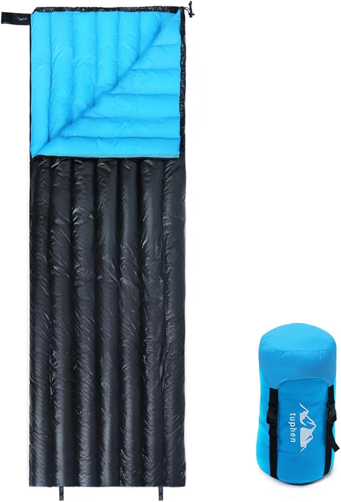 Tuphen Double Sleeping Bag, Sleeping Bag with 2 Pillows, Queen Size XL Bag for 2 People, Cold Warm Weather- 3 Seasons, Wat...