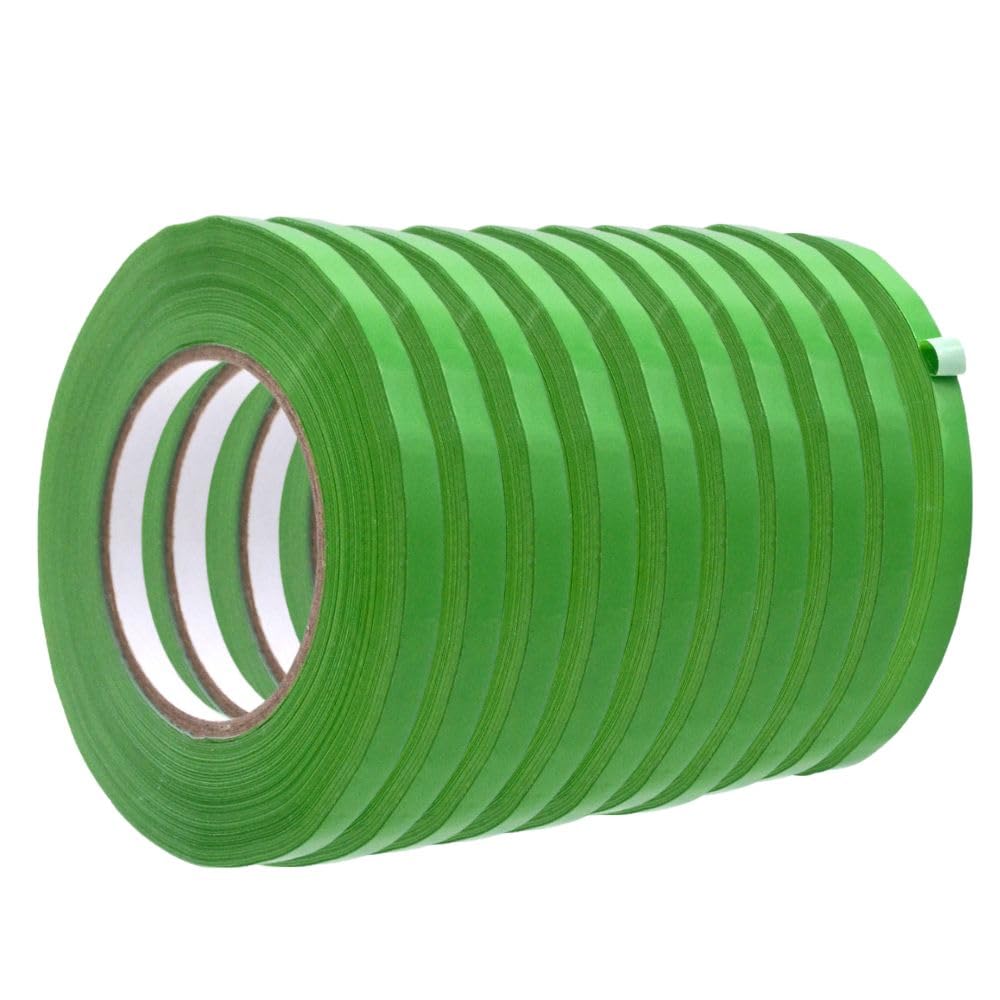WOD Light Green Produce Poly Bag Sealing Tape, 3/8 inch x 180 yds. (Pack of 10) for Packaging and Sealing of Meat, Gifts, or Ice Bags BSTC24PVC
