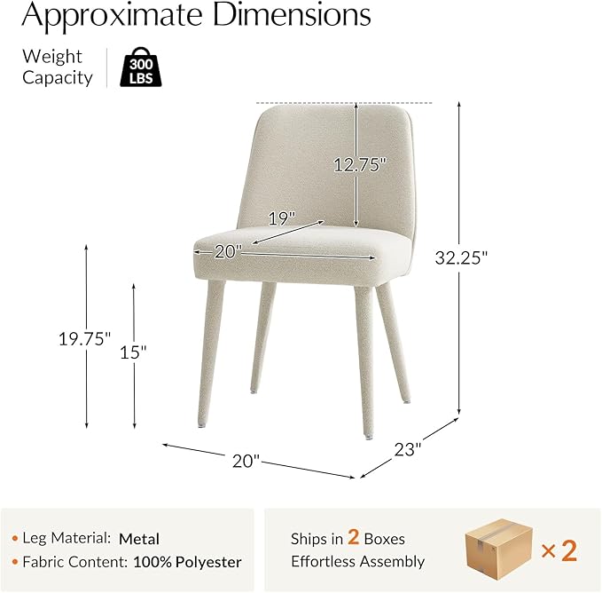 HULALA HOME Modern Dining Chairs Set of 4，Linen Fully Chenille Upholstered Dining Room Chairs Set with Foot Peg, Solid Wood Frame, Armless Kitchen Accent Chairs for Living Room Bedroom Reception