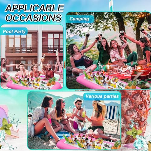 Ice Buffet Serving Tray Drink Cooler with Drain Plug,Inflatable Ice Serving Buffet Bar Inflatable Cooler for Parties Food ...