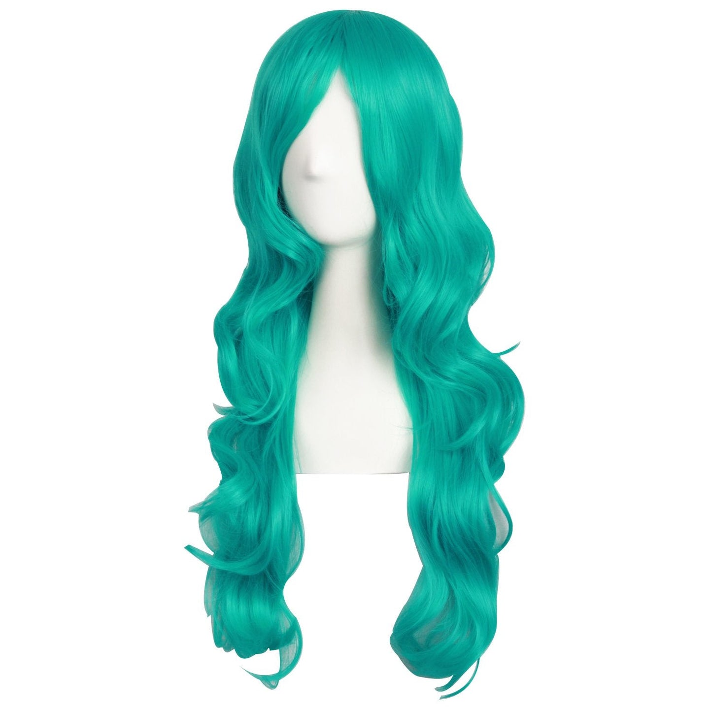 MapofBeauty 24 Inch/60cm Charming Synthetic Fiber Long Wavy Hair Wig Women's Party Full Wig (Dark Teal Green)