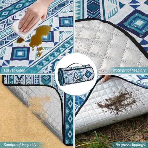 Picnic Blankets Extra Large Outdoor - Beach Blanket Waterproof Sandproof with Shoulder Strap, Machine Washable, Picnic Mat...