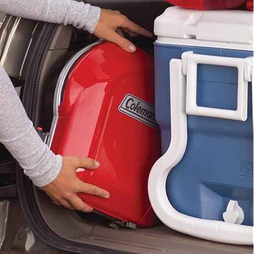Coleman Fold ¡®N Go 6,000 BTU Portable Propane Grill, Lightweight Gas Grill with Push-Button Starter & Adjustable Horseshoe Burner, Great for Camping, Tailgating, Grilling, BBQ