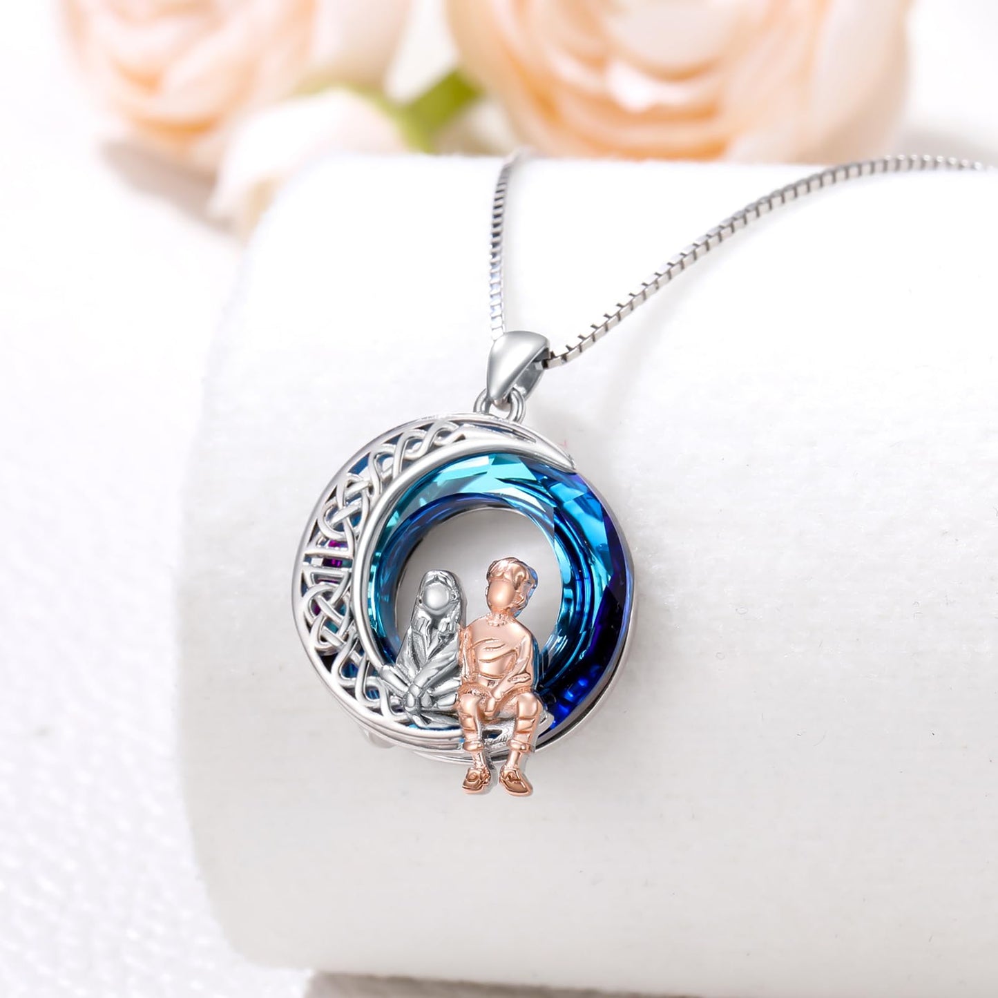 JUSTKIDSTOY Sisters Gifts from Brother Sterling Silver Brother and Sister Necklace Crystal Pendant Jewelry Sister Gifts for Birthday Graduation