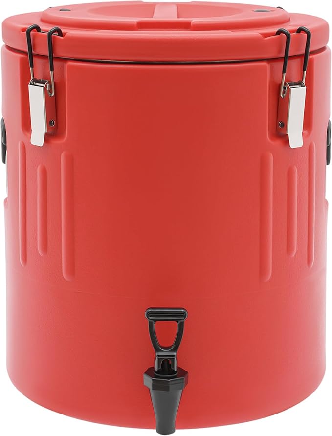 7.5 Gallon Insulated Beverage Dispenser, Portable Ice and Hot Drink Container 304 Stainless Steel Insulated Bucket with Fl...