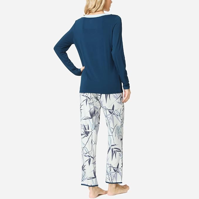 GYS Viscose from Bamboo Women's Pajama Sets Super Soft Long Sleeve Sleepwear Comfy Winter Pjs Sets S-4X