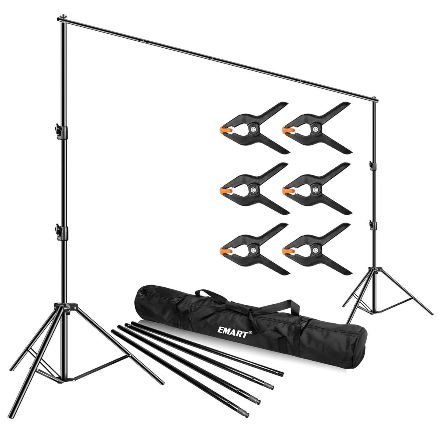 EMART Heavy Duty Backdrop Stand 10 x 12ft Photo Video Studio Adjustable Photography Background Support System Kit with Carry Bag