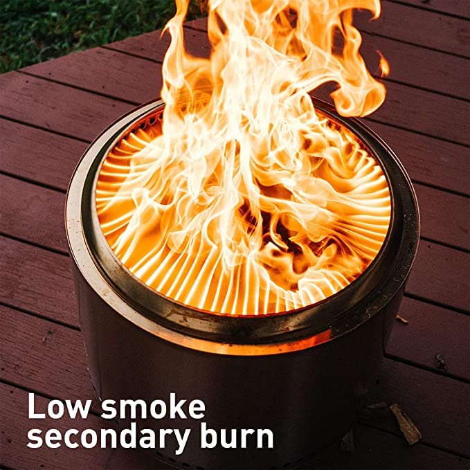 Solo Stove Yukon 2.0, 27 Inch Smokeless Fire Pit with Removable Ash Pan - Wood Burning Portable Stainless Steel Outdoor Fi...