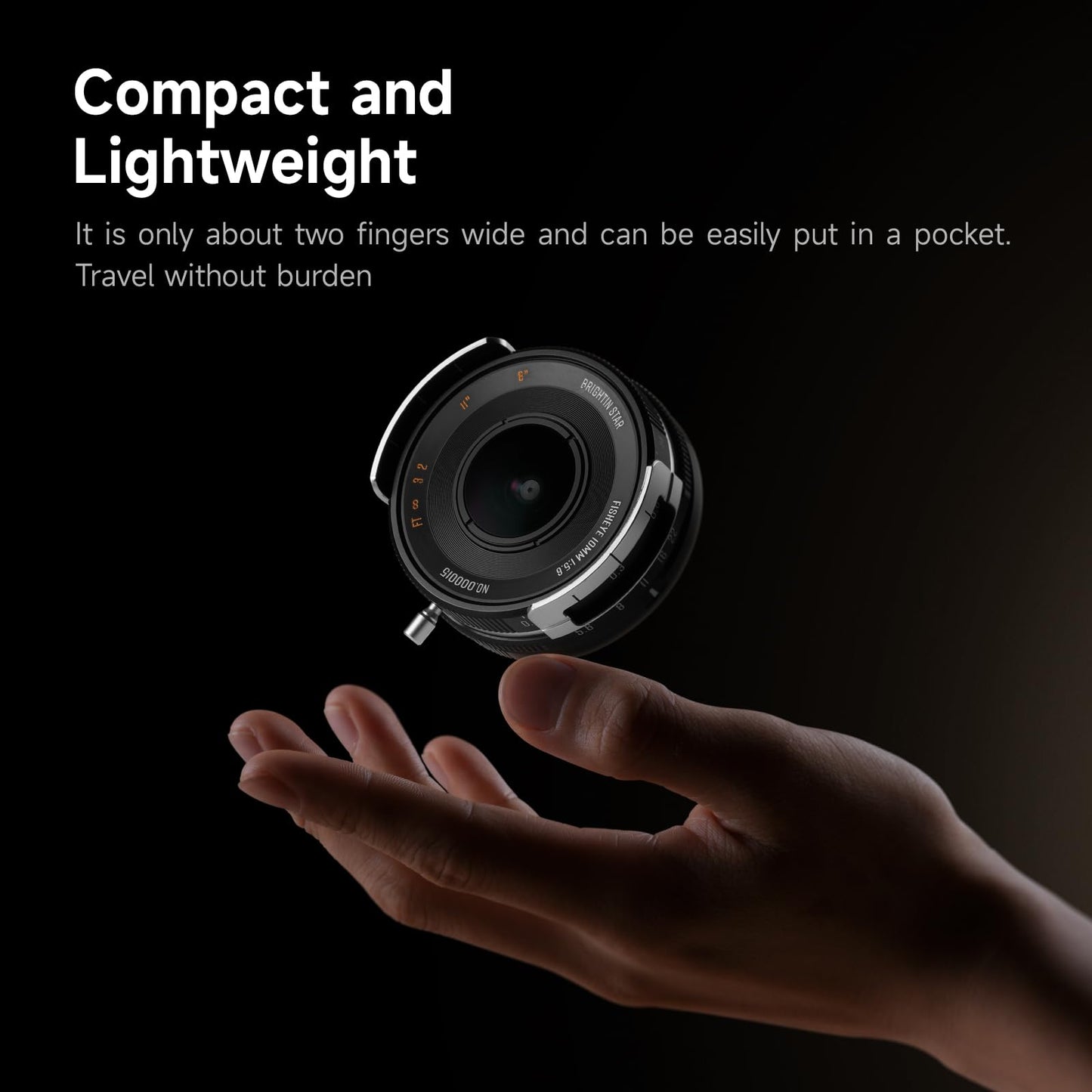 Brightin Star 10mm F5.6 Pro Fisheye Lens for Canon RF Mount, 175° Ultra-Wide Angle Manual Focus Prime APS-C Mirrorless Cameras Lens Fit for EOS RP, R, R5, R7, R6, R3, R10