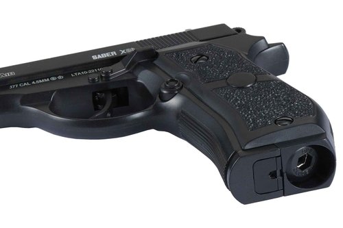 Lancer Tactical Air Pistol Saber X84 Full Metal CO2 Airgun Pistol-480 FPS w/High Pressure 12 Gram CO2- Pack of 5