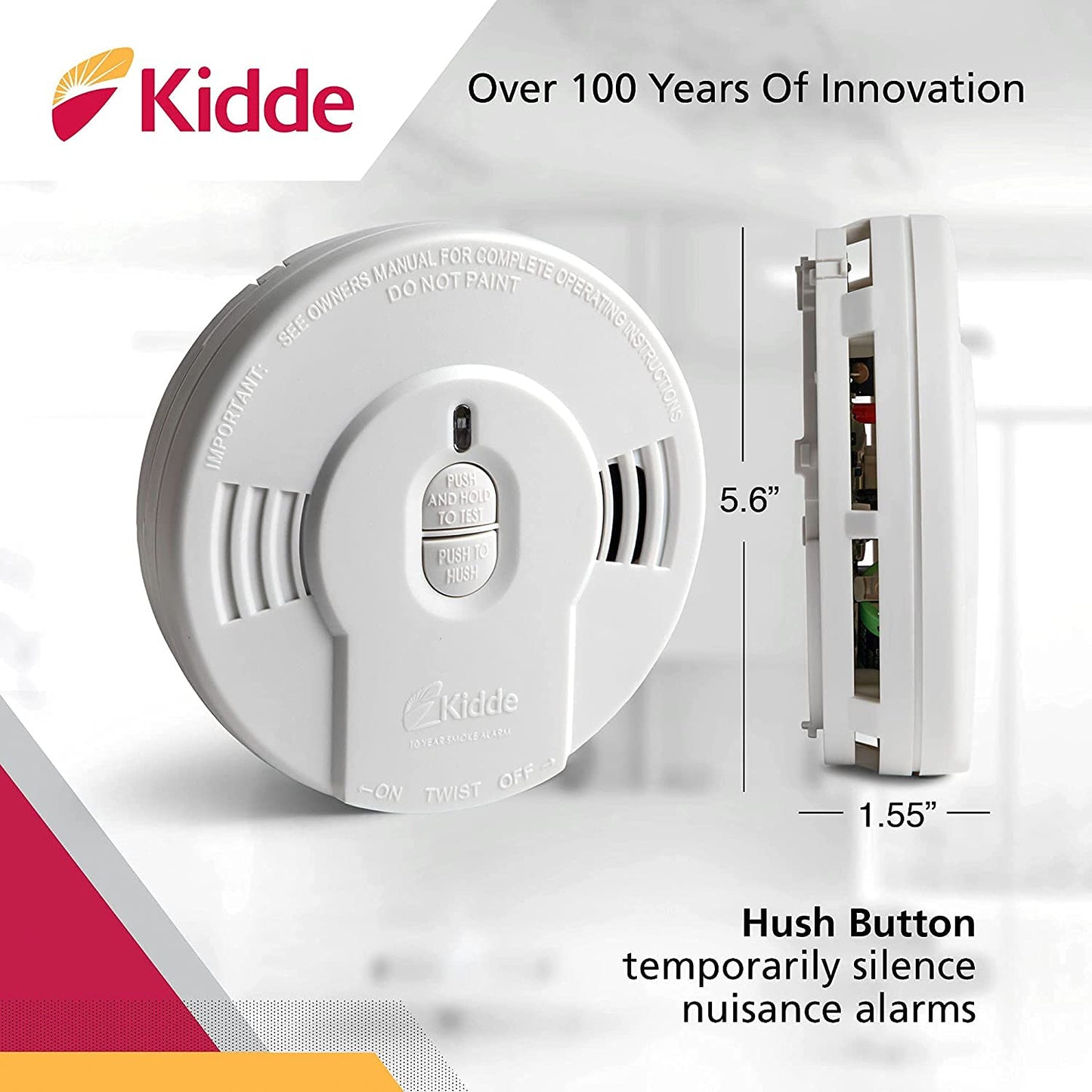 Kidde Smoke & Carbon Monoxide Detector with Smoke Detector, 10-Year Battery