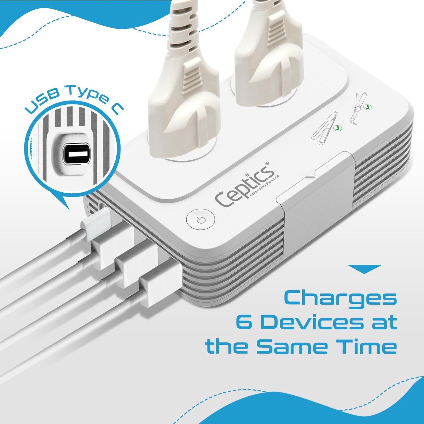 Ceptics South Africa Voltage Converter - 200W Convert 220V To 110V For Devices Like Curling Iron, Straightener, Chargers, Step D
