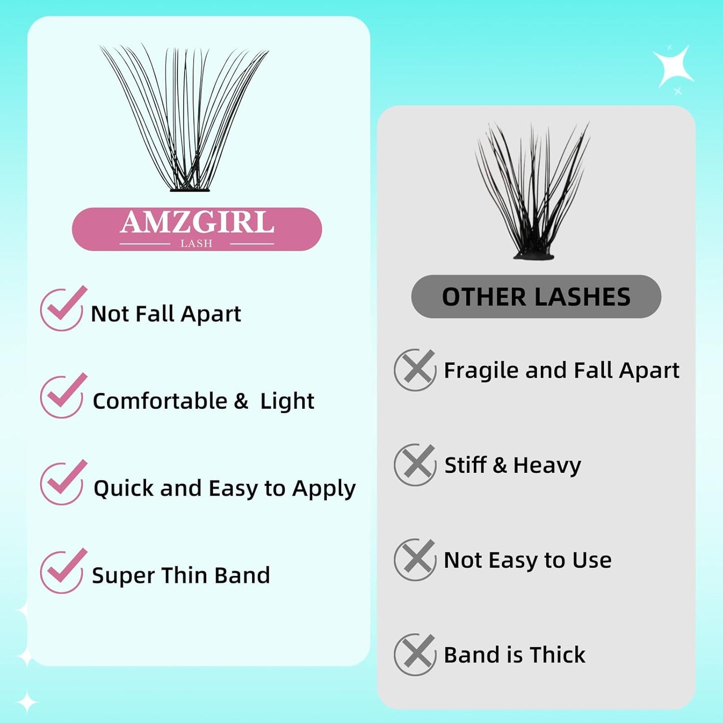 Lash Clusters Wispy 280PCS Eyelash Extension 70D Cluster Lashes Individual Lashes DIY Lash Extension Natural Look Cluster Eyelash Extensions Soft False Eyelashes at Home for Beginners(16mm)