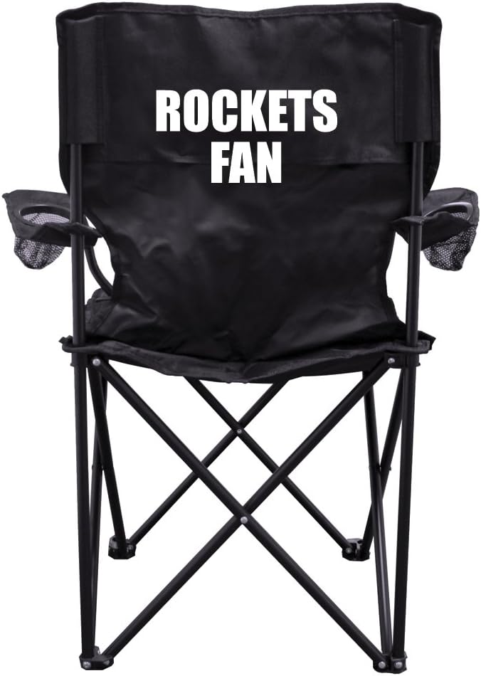 VictoryStore Outdoor Camping Chair - Rockets Fan Black Folding Camping Chair with Carry B