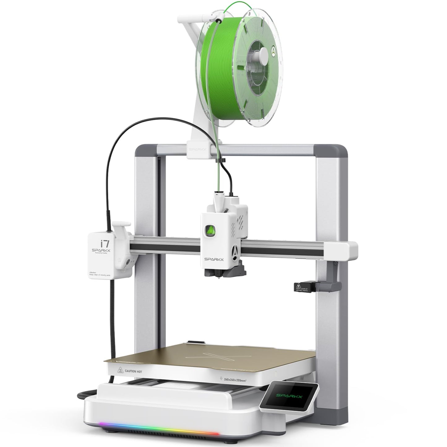 Creality SPARKX i7 3D Printer, Multi Color Need CFS AI Photo 3D Printing 500mm/s High Speed 95% Pre-Assemble RGB Light Smart AI Camera Auto-Leveling Essential Parts Low Noise 10.24×10.24×10 inch