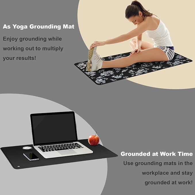 Grounding Mat,Earth Connected for Sleep, Energy,Balance,Grounding Pads with 15ft Cord,Indoor Grounding for Home,Office,Work（ 23.6"x13"）