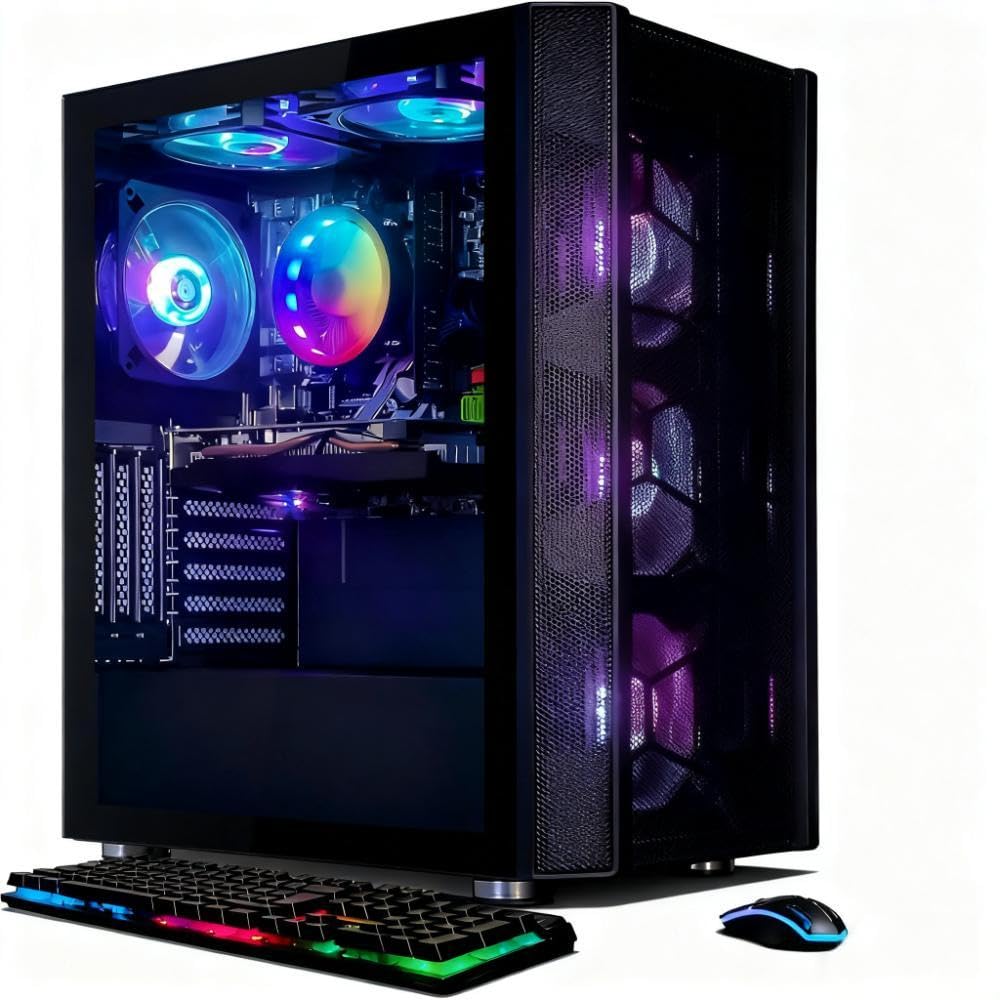STGAubron Gaming PC Desktop - Intel i7, GeForce RTX 3060, 32GB RAM, 1TB SSD, WiFi 6, RGB Fans, Windows 11 -