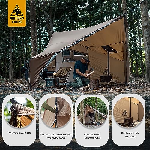 OneTigris COZSHACK Hot Tent, Large Spacious 4 Person Tent with Stove Jack, Windproof Waterproof Tent for Wood Stove Bushcr...