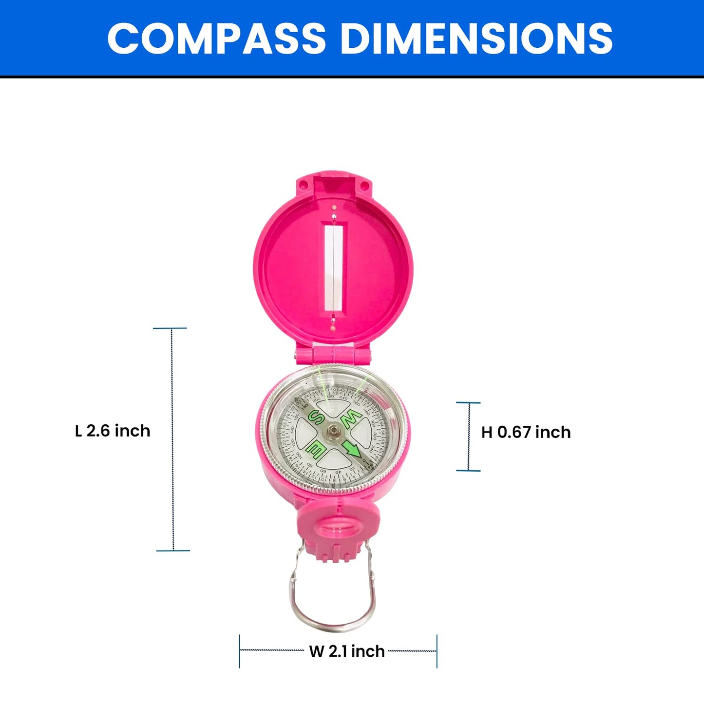 Turnonsport Lensatic Compass - Orienteering & Camping Navigation | Professional Field Compass For Map Reading - Perfect For Boy