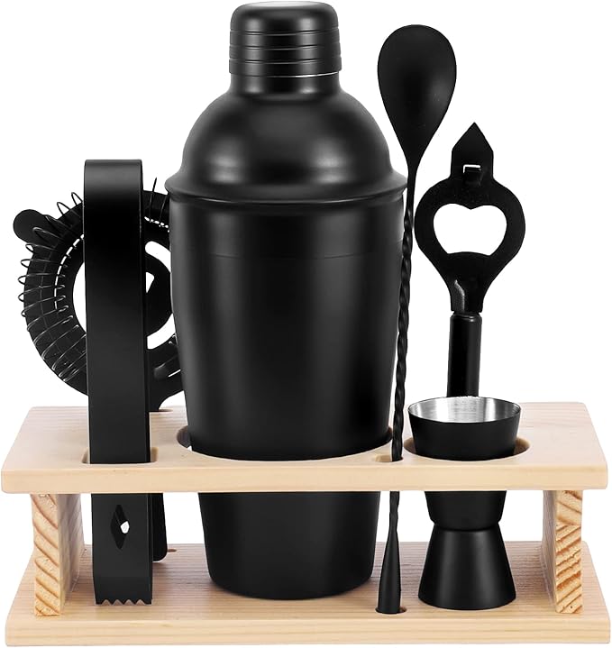 JNWINOG Cocktail Shaker Set Stainless Steel Bartending Kit 18.6oz Cocktail Bar Set Cocktail Mix Drink Making Kit Professio...