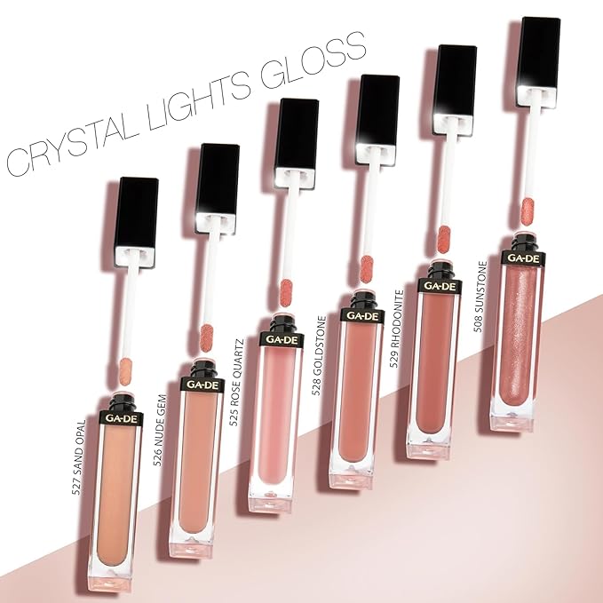 GA-DE Crystal Lights Lip Gloss, 810 - Enriched with Light-Reflecting Crystal Pearls - Smooth Silky, Rich Color - Moisturizes and Adds Shine - 0.2 oz