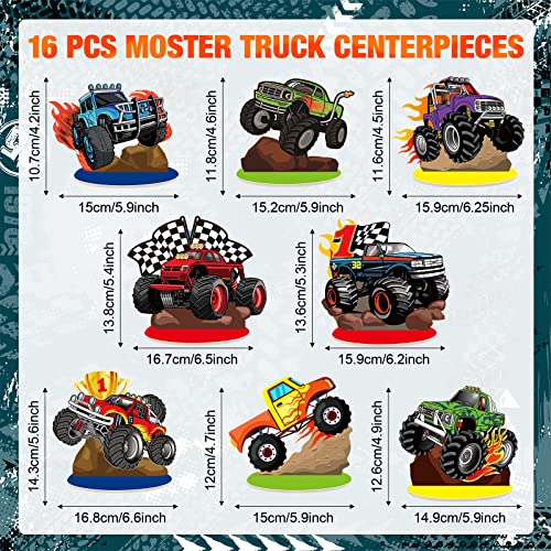 Namalu 16 Pcs Truck Table Decorations Centerpiece for Birthday Party Tables Decorations Blaze Wheels Table Ornaments for B...