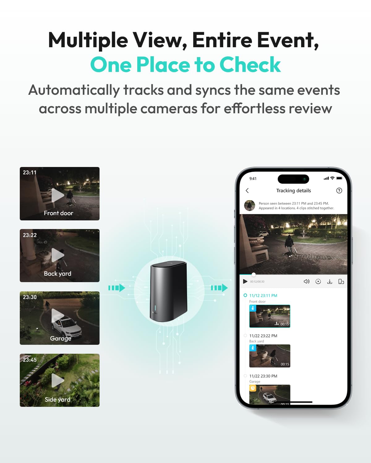 BOTSLAB 4K Security Cameras Wireless Outdoor, 4 Cam-Kit, Solar Camera for Home Security with Full Color Night Vision, No Subscription,AI Recognition,32GB Local Storage Base Station,360° PT,2.4GHz WiFi