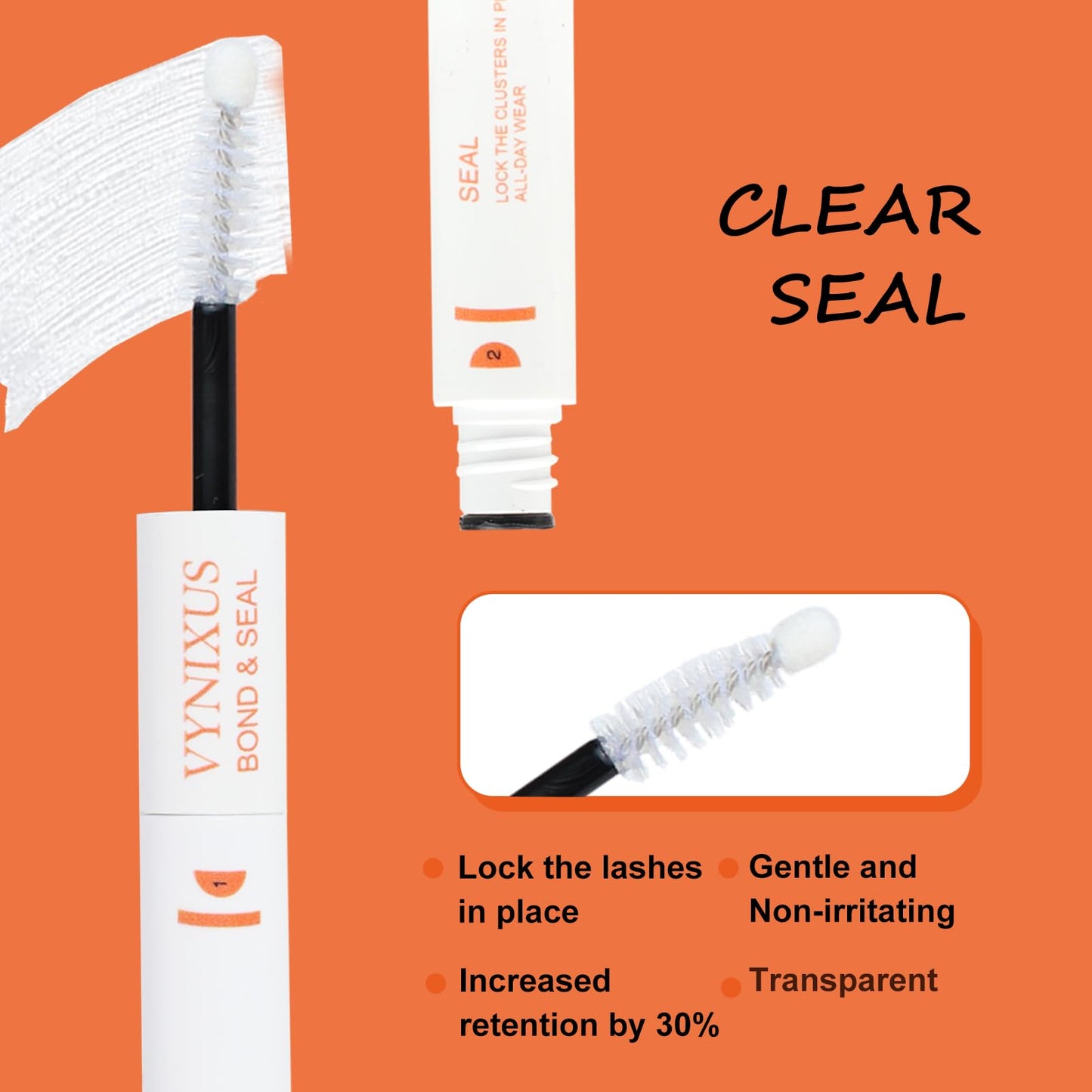 Lash Glue for Eyelash Clusters 2-IN-1 Lash Bond and Seal Waterproof Eyelash Glue DIY Lash Cluster Glue Individual Lash 72H+ DIY