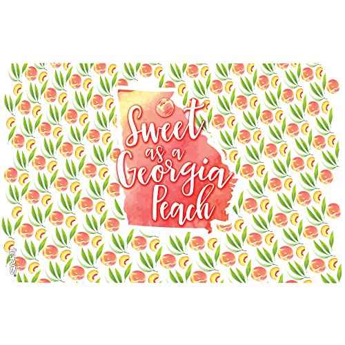 Tervis Sweet as a Georgia Peach Insulated Tumbler with Wrap and Lime Green Lid, 16oz, Clear