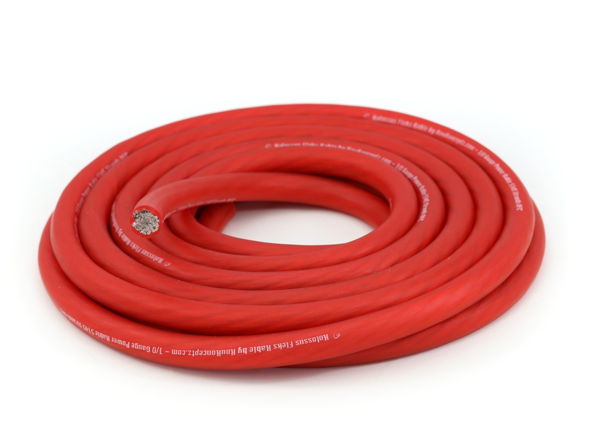 Knukonceptz Kolossus Flex Kable Ofc 4 Gauge Power Wire Copper Cable Red (10 Ft) 4 Awg