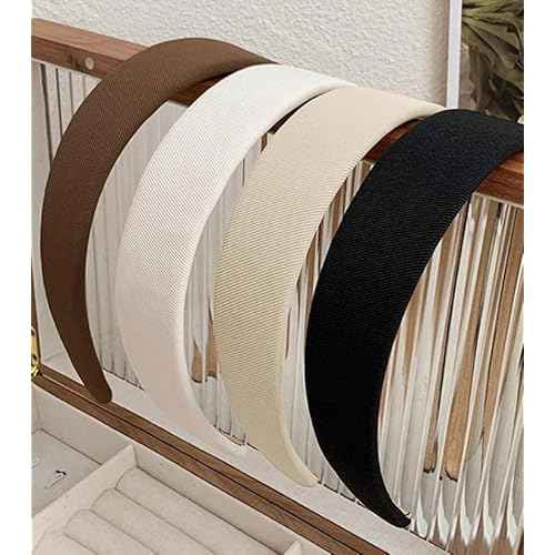 Huachi Headbands for Women Non Slip Trendy Headbands for Women¡¯s Hair 1 inch Wide Cute Headband for Girls, Fall Head Bands Elastic Hair Bands for Womens Fashion Accessories for Women 4PCS
