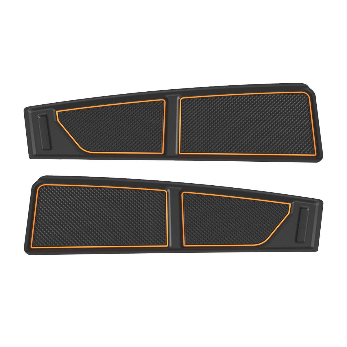 auovo Dash Cover Tray Fit for Ford Bronco Accessories 2026 2025 2021 2022 2023 2024 Anti-Slip Silicone Dashboard Compartments Mat fit Bronco 2/4-Door Interior Dash Pad Liners 2-pc Set (Orange Trim)