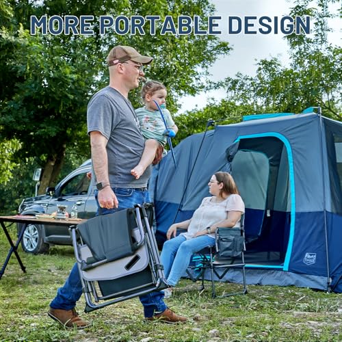 TIMBER RIDGE Aluminum Camping Directors Chair with Side Table Pocket, Portable Folding Chair, Heavy Duty Lawn Chair for Fi...