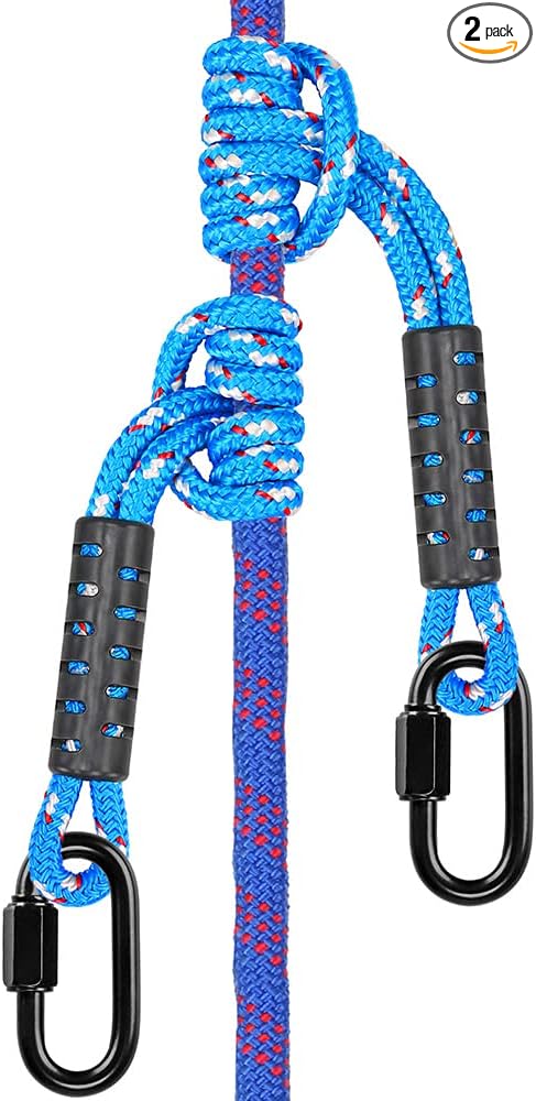 BeneLabel Poseidon Series Sewn Prusik Loops Ropes, Safety, 19", Diameter 2/5", 2 Pack, Blue