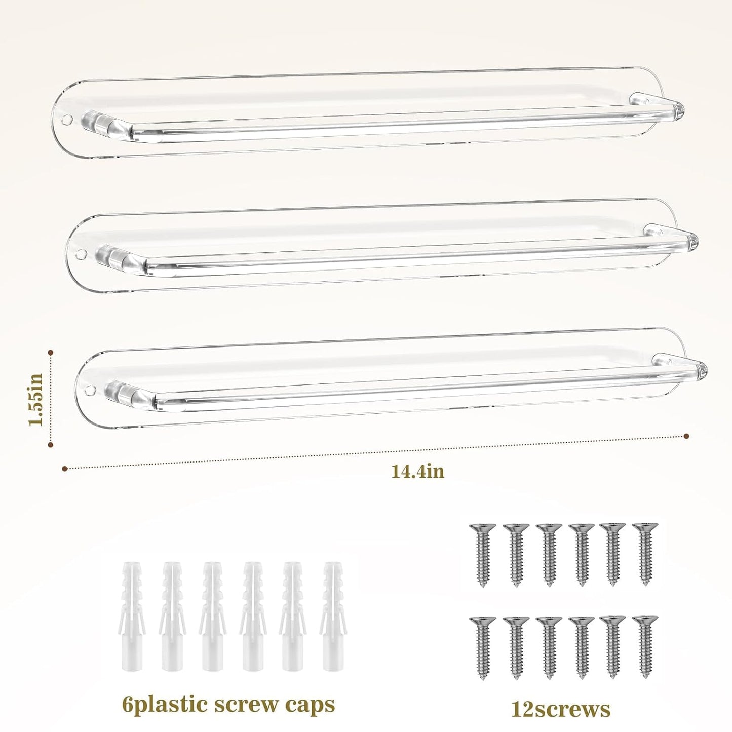 SNOWSTAR Acrylic Claw Clip Organizer, 4PCS Wall Holder and Storage, Hair Clip Display Clear Stand for Women and Girls (Clear 4PC