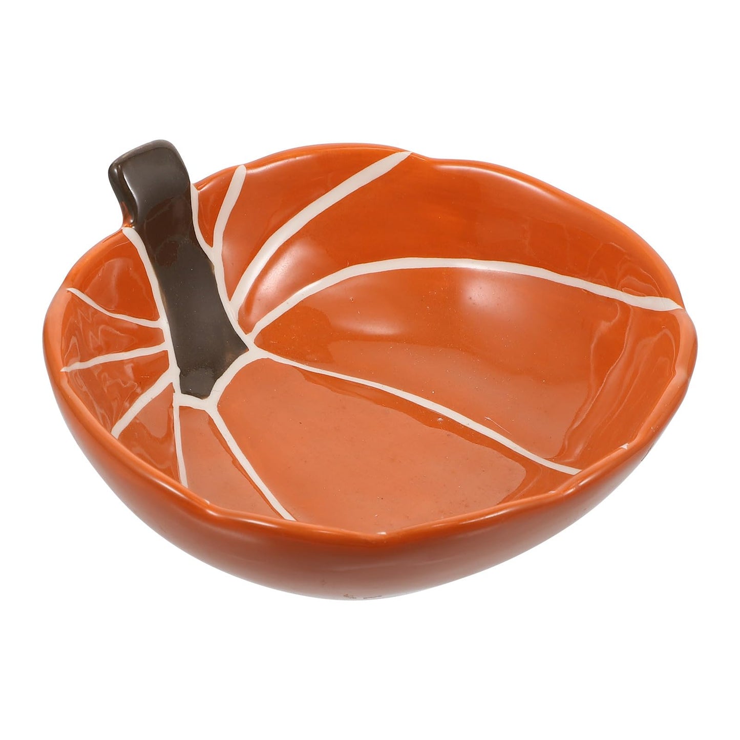Housoutil 1PC Pumpkin Candy Bowl, Halloween Pumpkin Shaped Snack Bowl, Ceramic Cauldron Bowl French Onion Bowls Trick Or Treats Candy Holders Biscuit Barrel Sugar Bowl for Party Favor