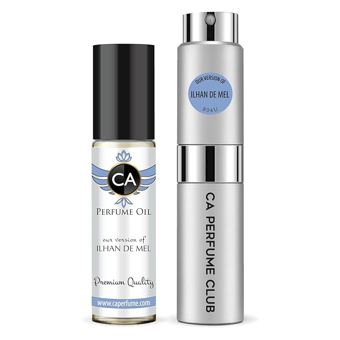 CA Perfume Duo Impression of Ilhan De Mel For Women And Men Perfume Layering Set Long Lasting Travel Size EDP + Body Oil Roll-On Bottle 0.27 Fl Oz+0.33 Fl Oz