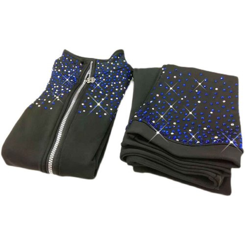LIUHUO Figure Skating Training Pants Jackets Girls Fleece Shiny Colored Diamond Girl Comfortable Warm Coat