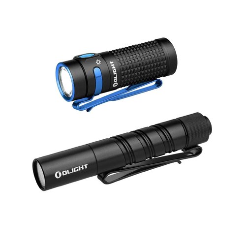 OLIGHT Baton4 Rechargeable EDC Flashlight, 1300 Lumens Bundle with I3T2 EOS Pocket Compact Bright Handheld Lights