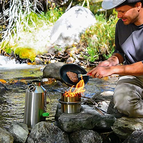 Kelly Kettle Ultimate Base Camp Kit – 54 oz Large Stainless Steel Camp Kettle, Lightweight Camping Kettle with Whistle, Ke...