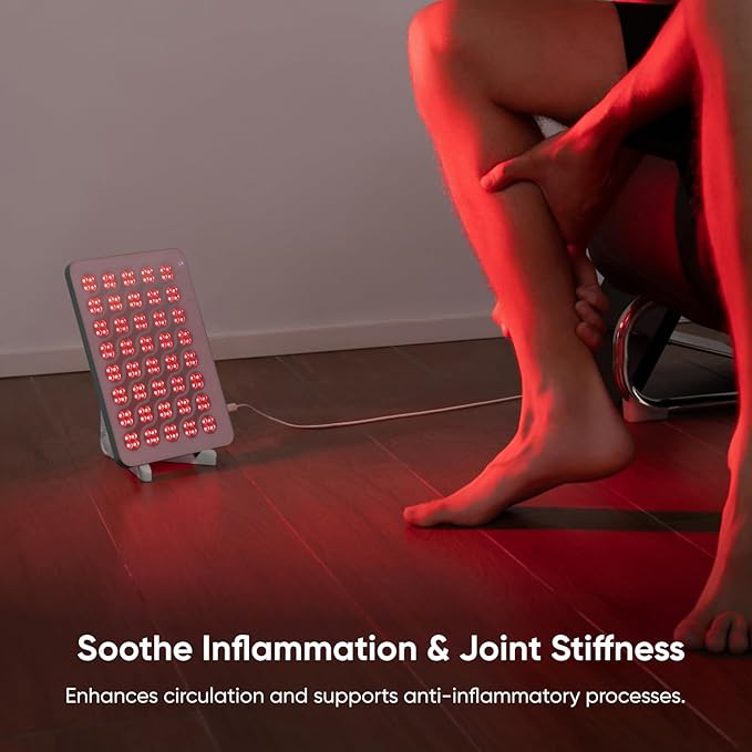 Nanoleaf Red Light Therapy Panel for Face and Body, 660nm & 850nm LED Red Light Therapy Device for Anti-Aging, Muscle Recovery, Therapy Panel with Adjustable Stand & Protective Eyewear for Home Use